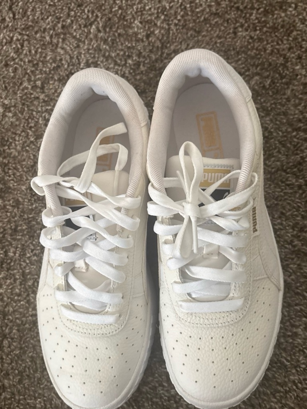Puma White Low-Top Leather Sneakers